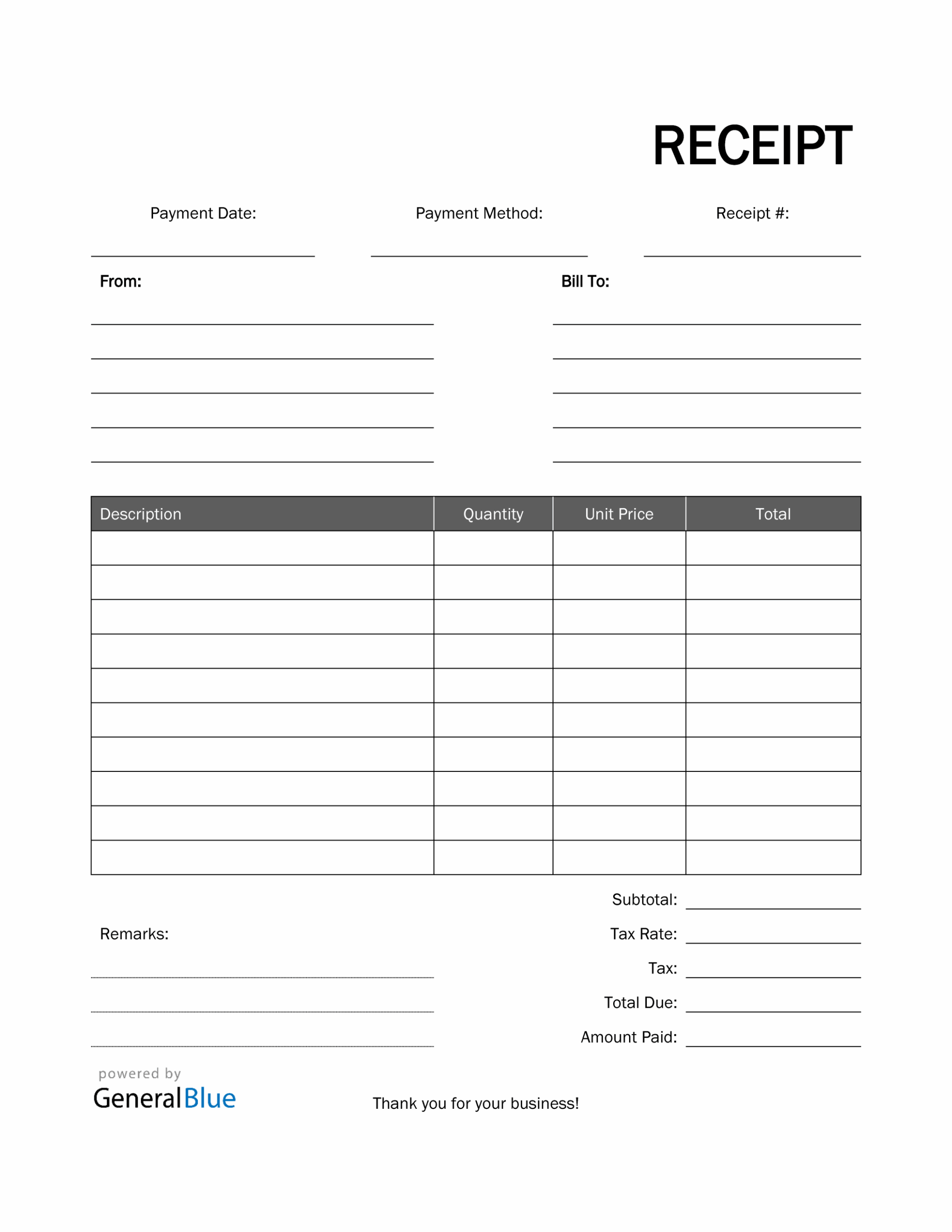 Free Blank Receipt Template In PDF Format It Is Printable Editable