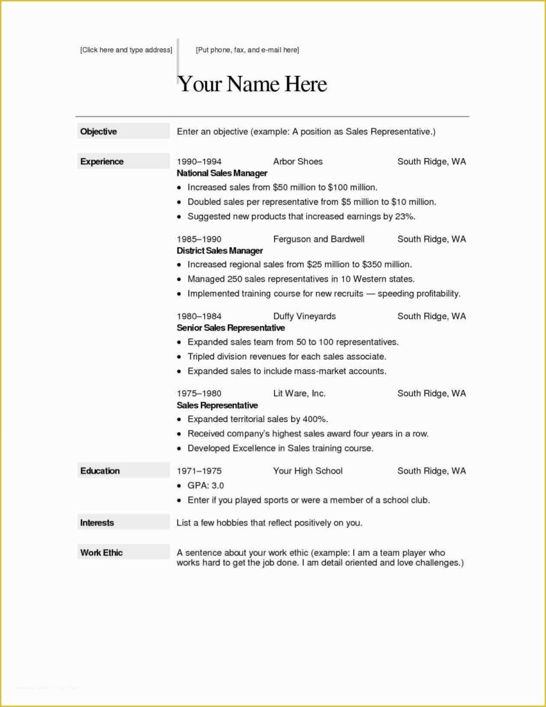 Free Blank Resume Templates Printable Of Free Resume Templates Download