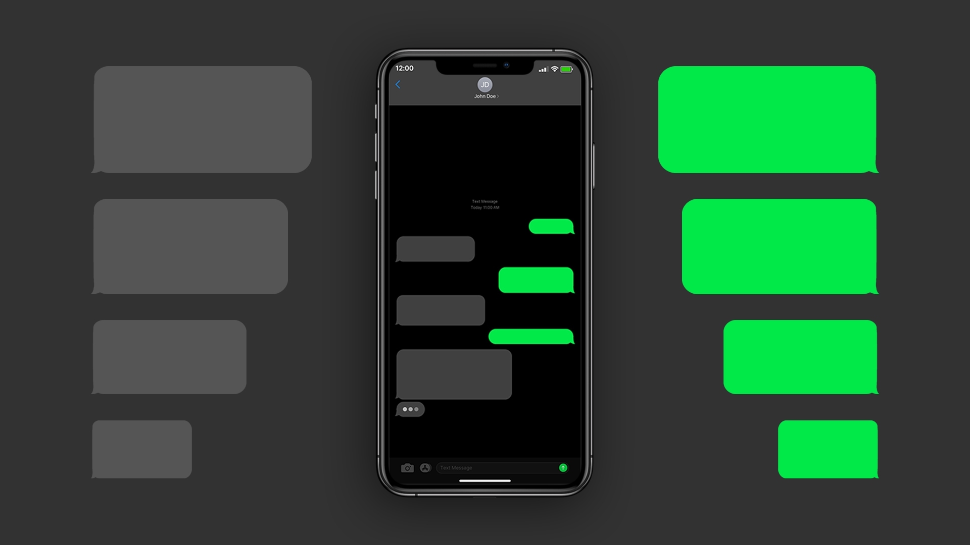 Free Blank Text Message Template PowerPoint And Google Slides