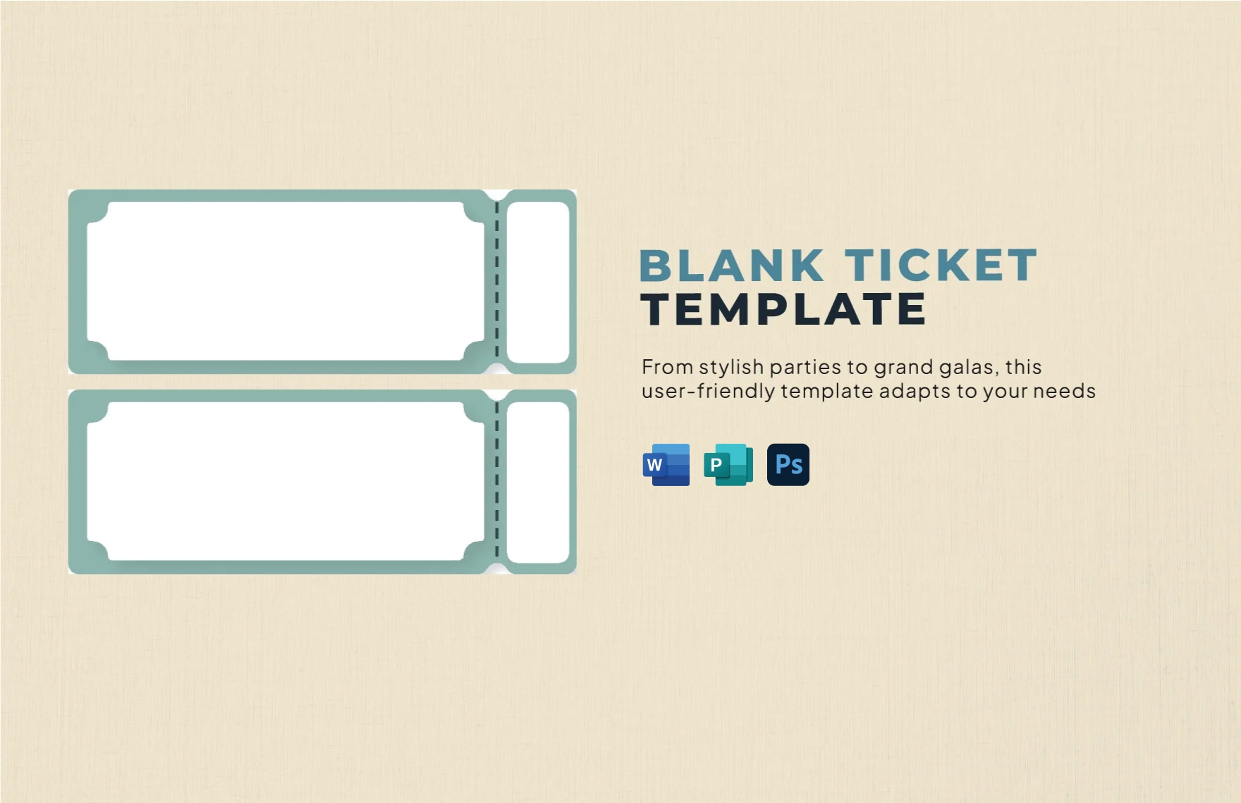 Free Blank Ticket Templates Editable And Printable