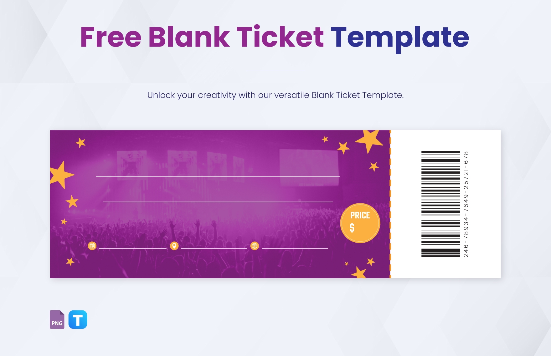 Free Blank Ticket Templates Editable And Printable