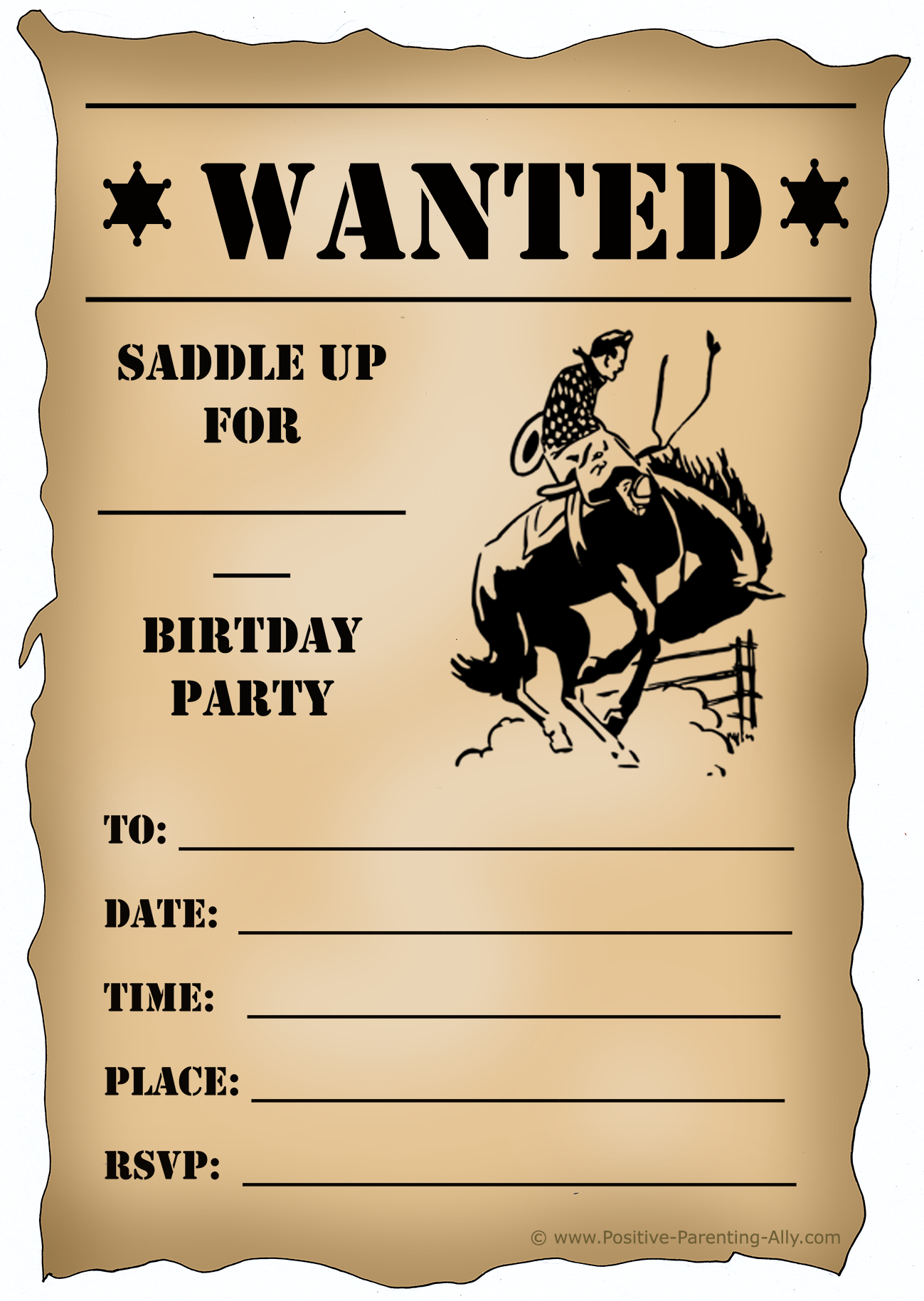 Free Cowboy Invitation Template