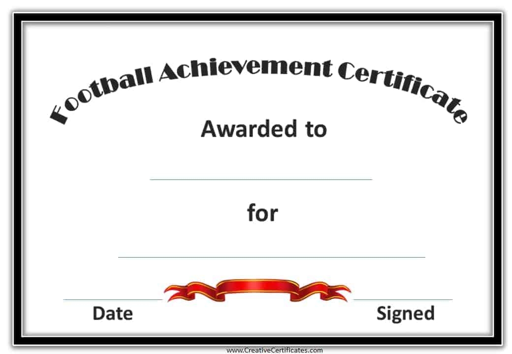 Free Custom Football Certificates