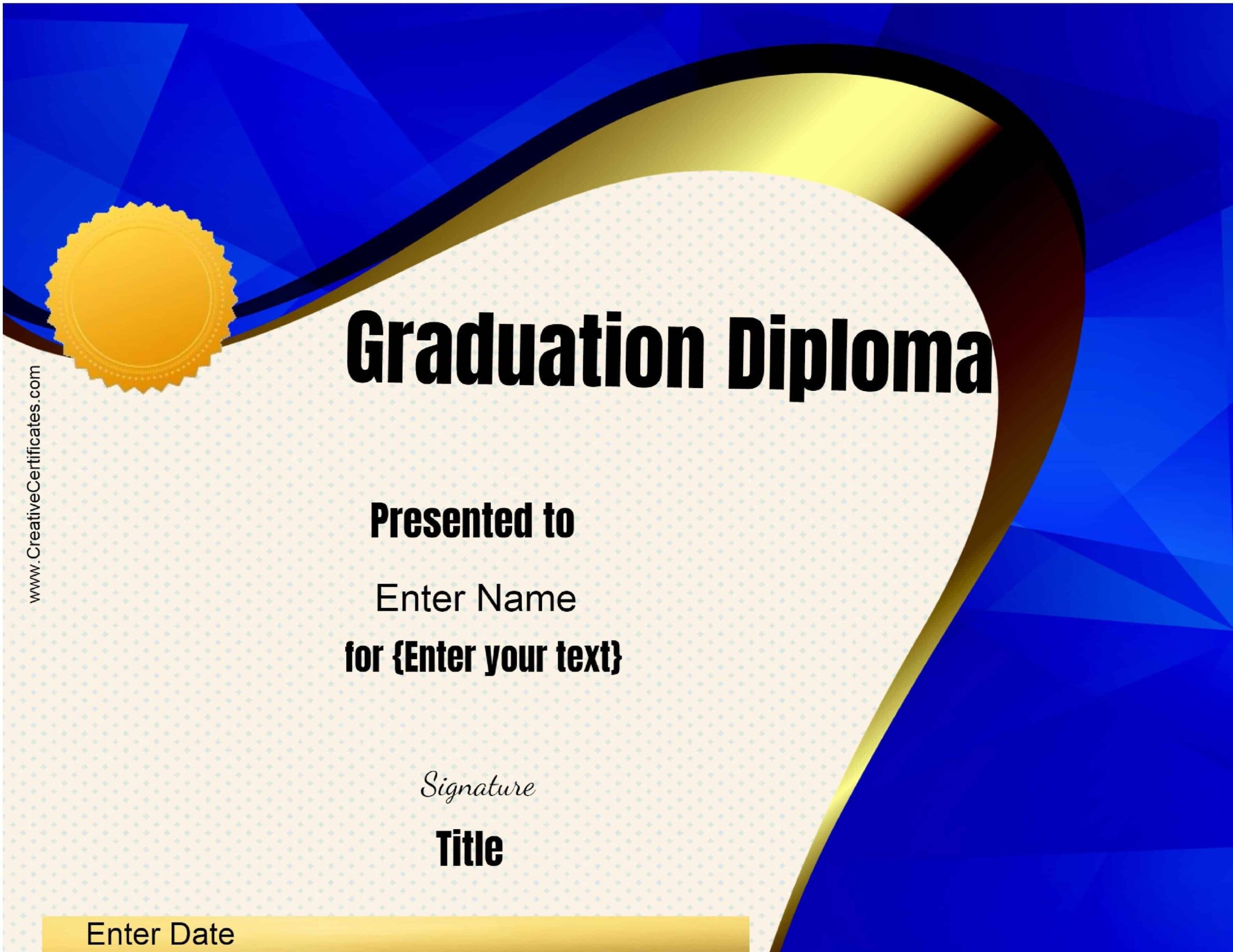 Free Customizable Printable Diploma Template