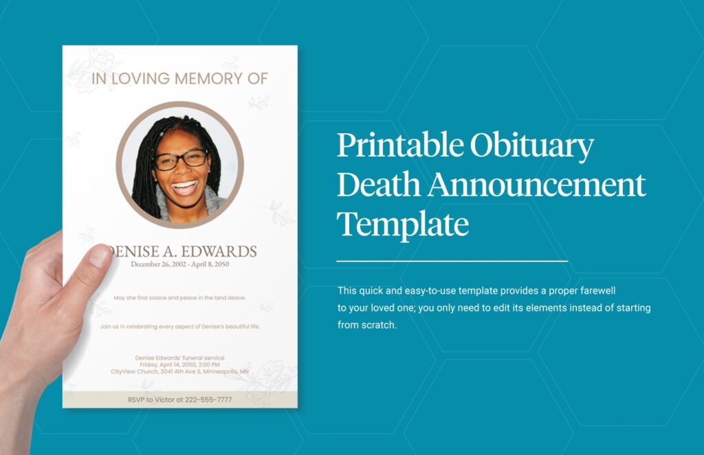 Free Editable Obituary Templates In Word To Download