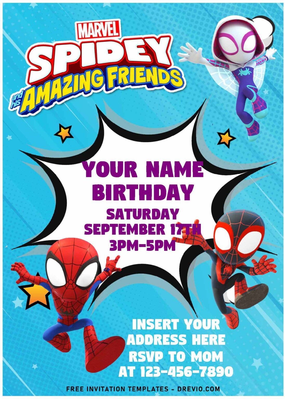  Free Editable PDF Epic Spidey And His Amazing Friends Birthday