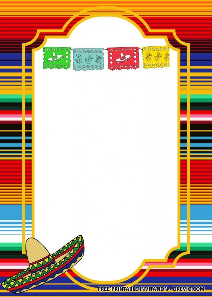 FREE Fiesta Baby Shower Invitation Templates DREVIO Mexican Birthday