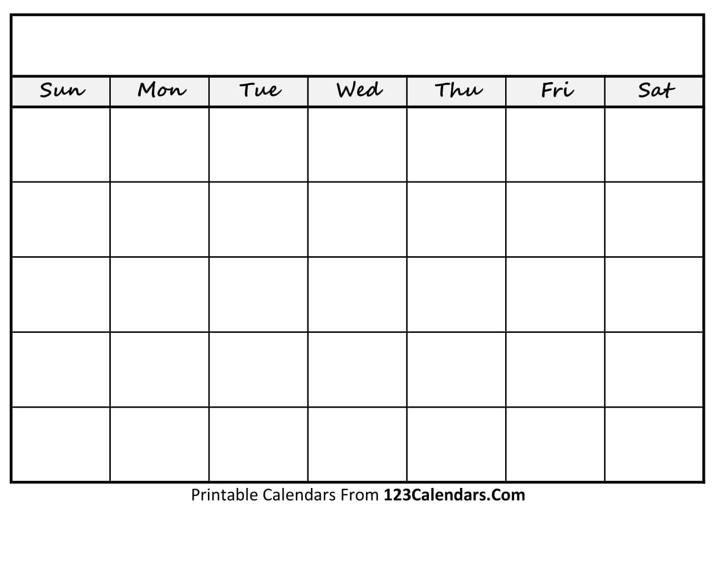 Free Fill In Calendar Calendar Printables Free Blank