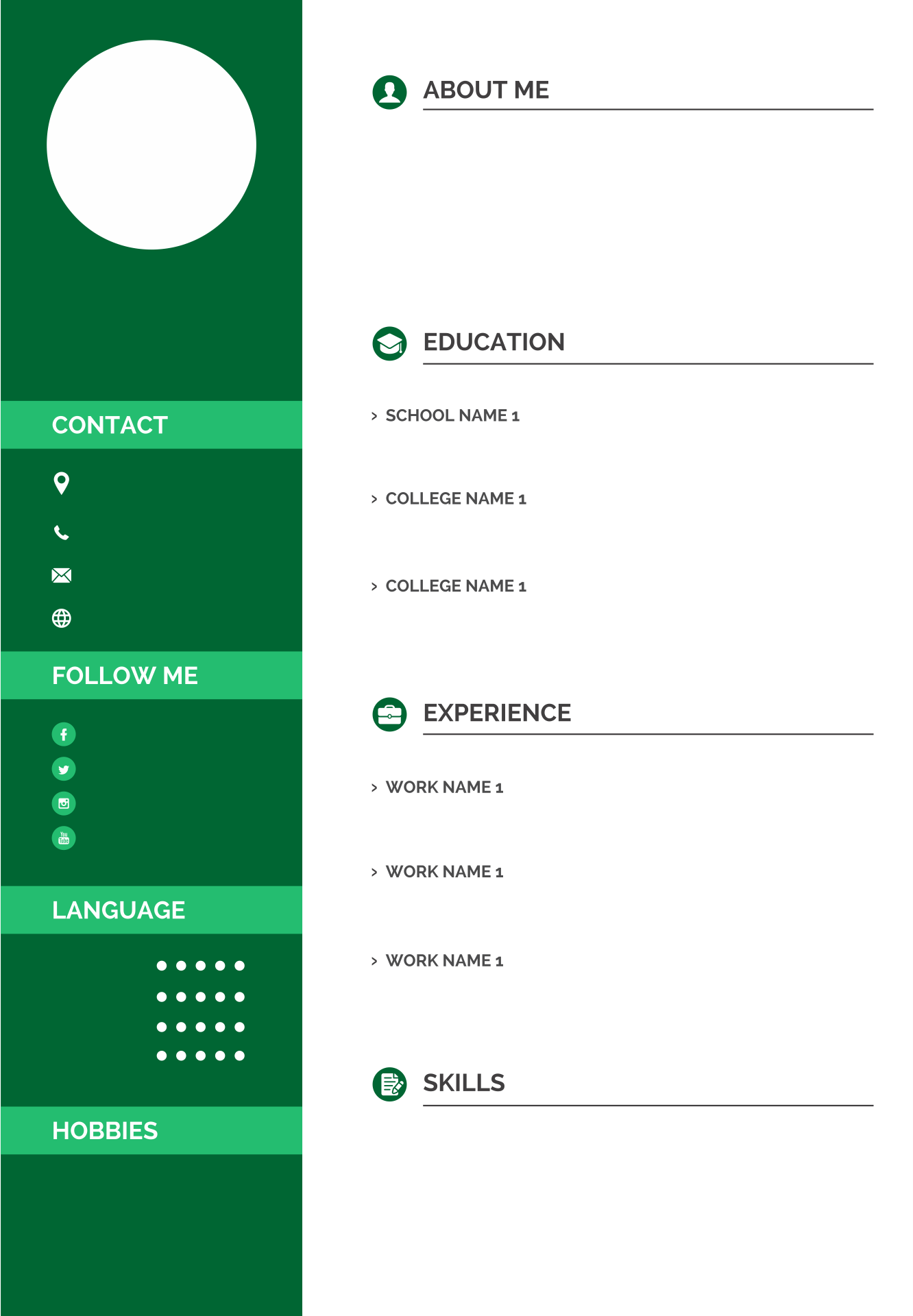 Free Fill In The Blank Resume Templates Resume Design Template Free