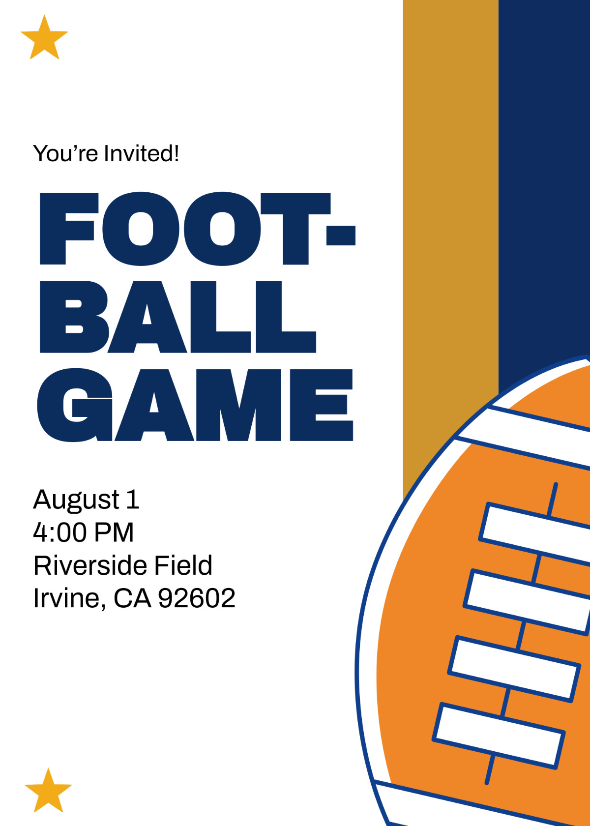 Blank Football Invitation Templates