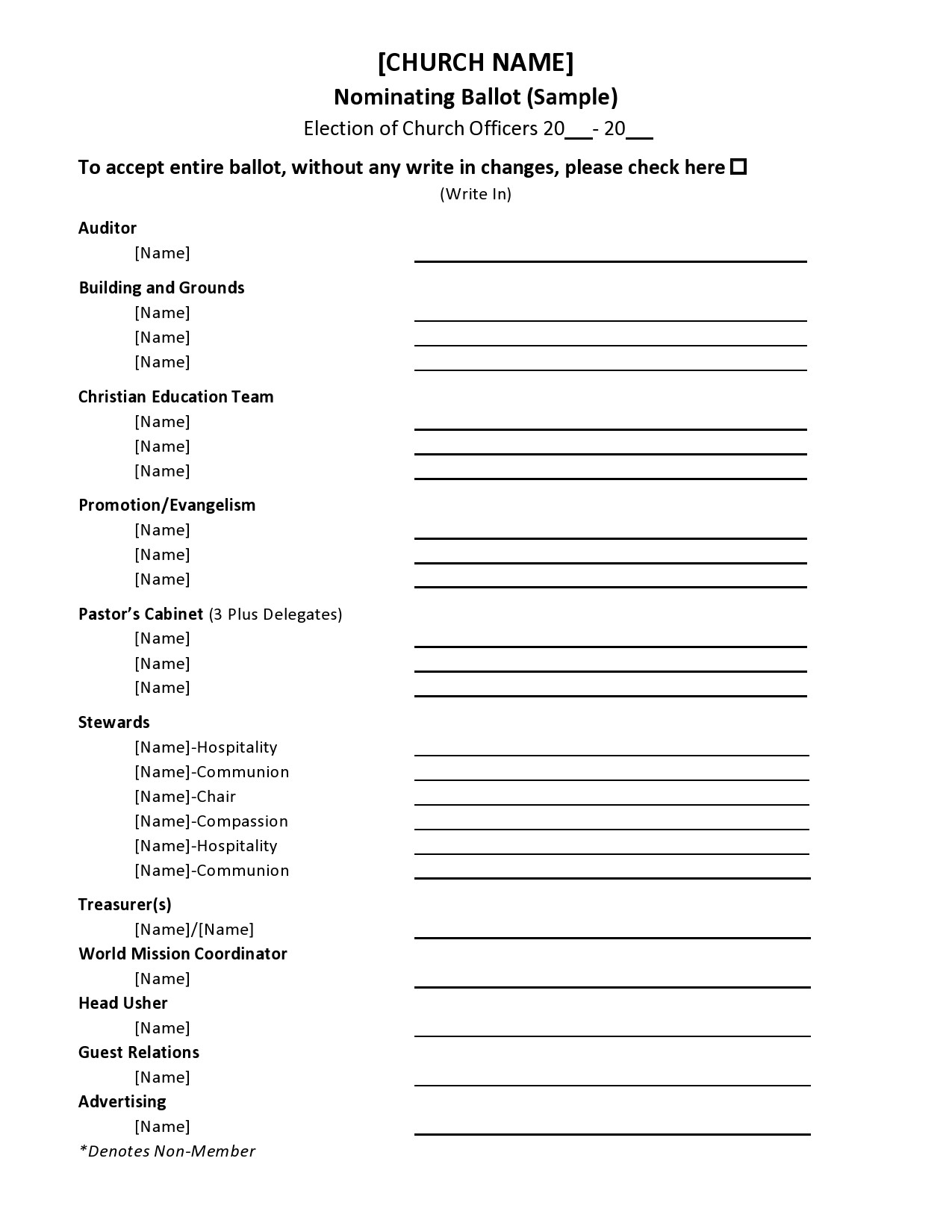 Free Hoa Voting Ballot Template