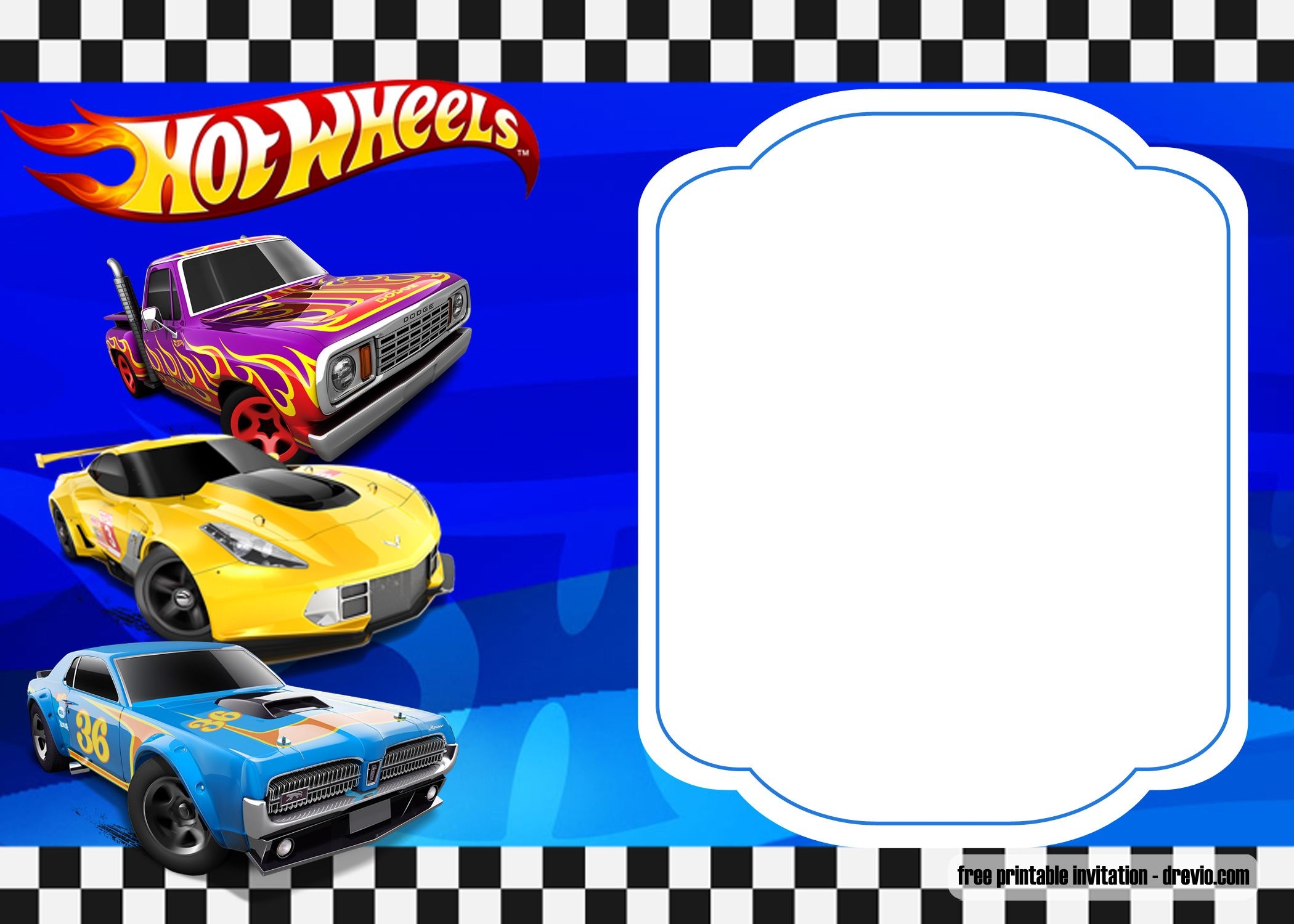 Blank Hot Wheels Card Templates