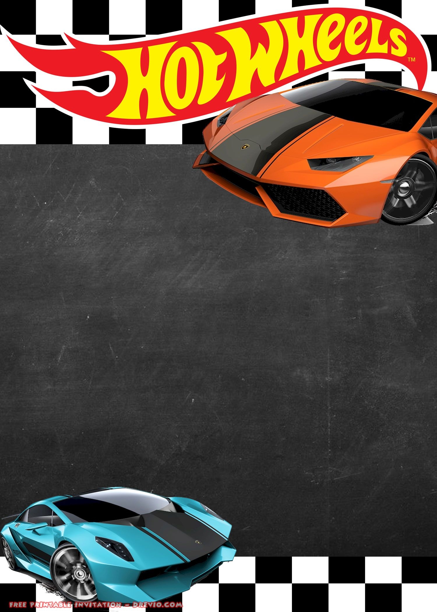 FREE Hot Wheels Lamborghini Invitation Templates Drevio Invitations