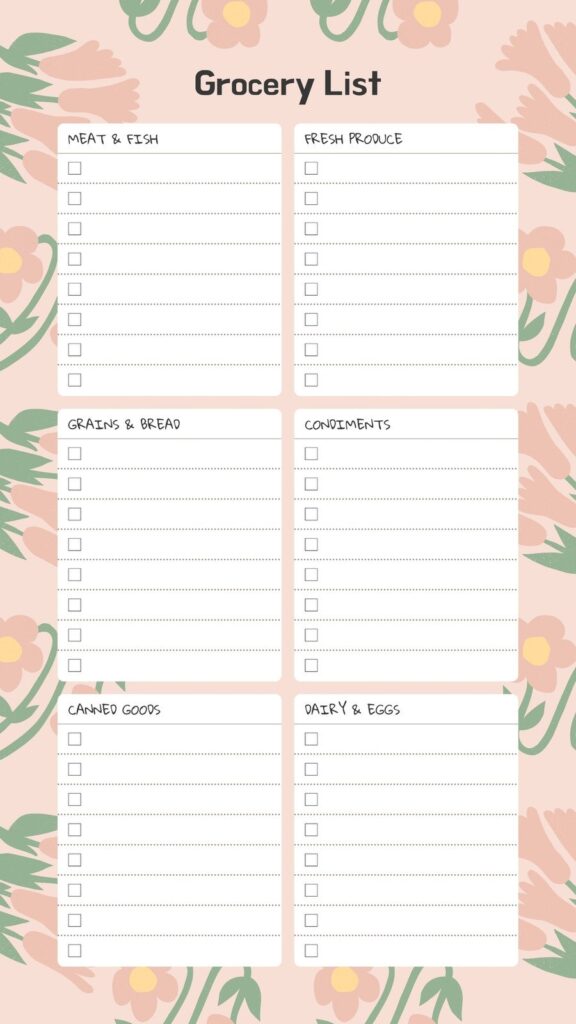 Free Printable And Customizable Grocery List Templates Canva