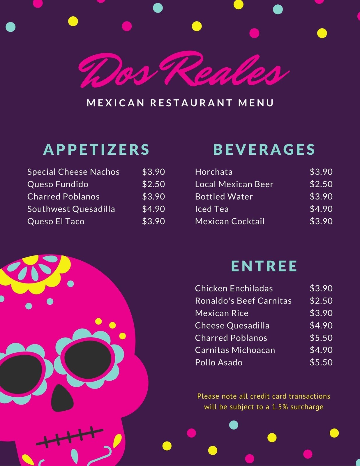 Free Printable And Customizable Mexican Menu Templates Canva