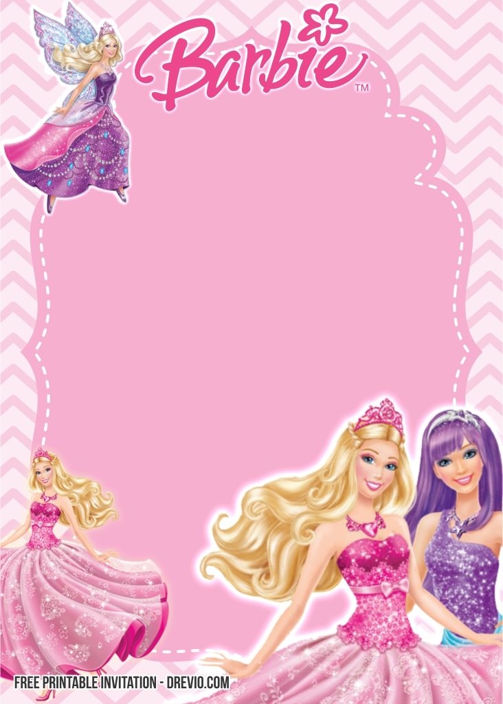 FREE Printable Barbie Birthday Invitation Templates Barbie Birthday