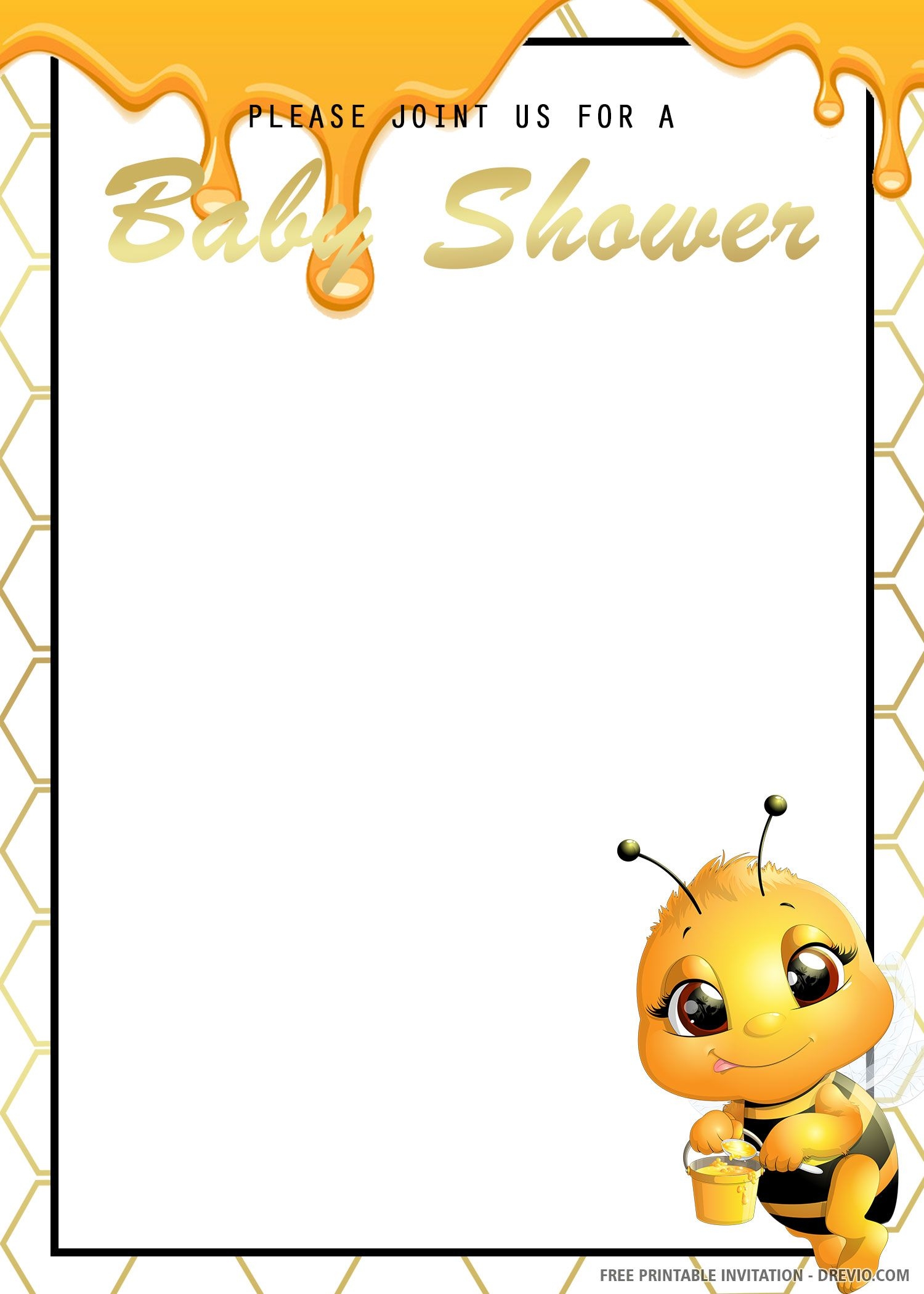 Blank Bee Invitation Templates Free