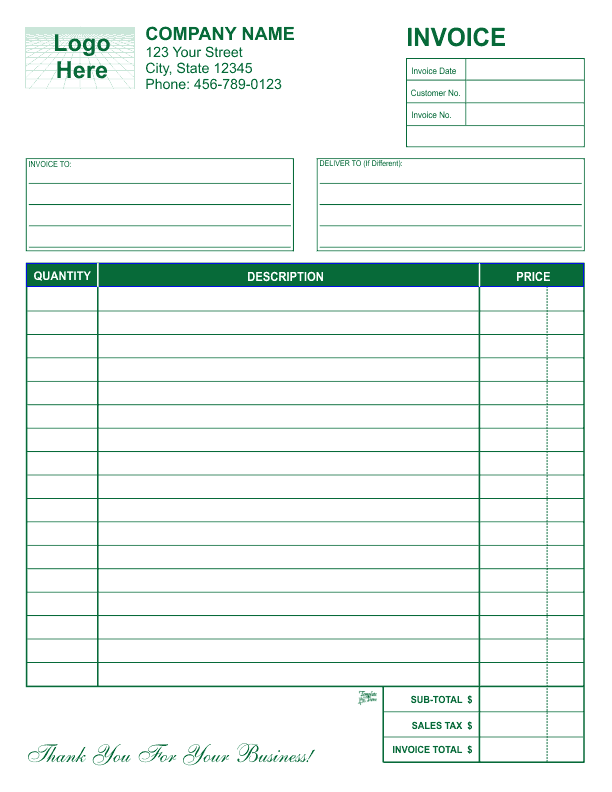 Blank Billing Invoice Templates