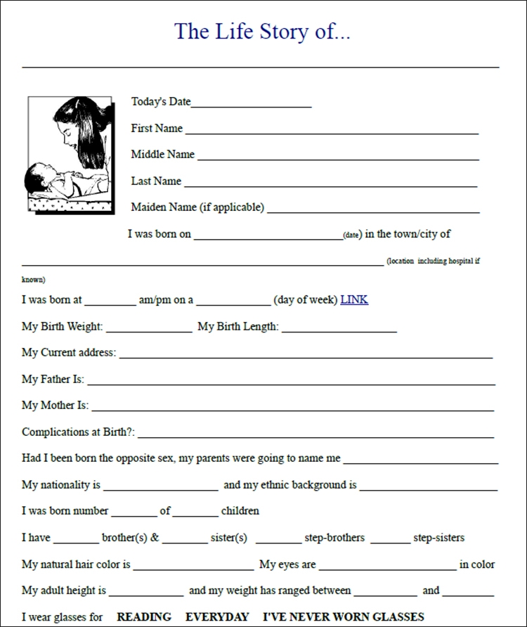 Free Bio Templates Fill In Blank