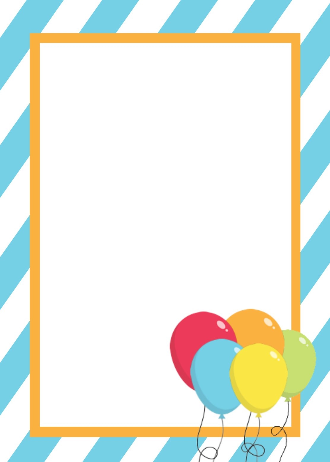 Blank Birthday Party Invitation Templates