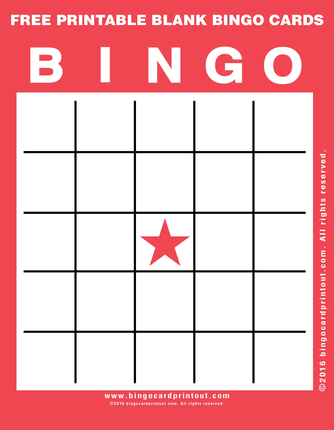 Blank Bingo Templates Free