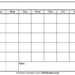 Free Printable Blank Calendar 123Calendars
