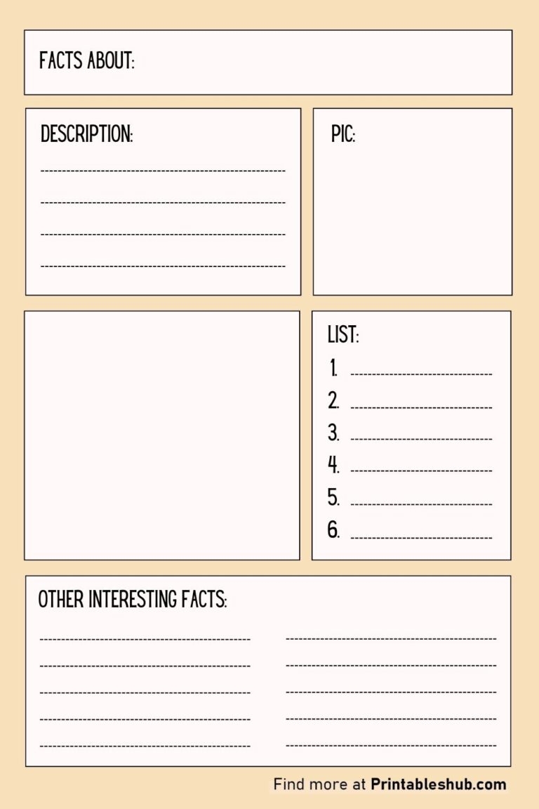 Free Printable Blank Fact Sheet Templates PDF Included Printables Hub