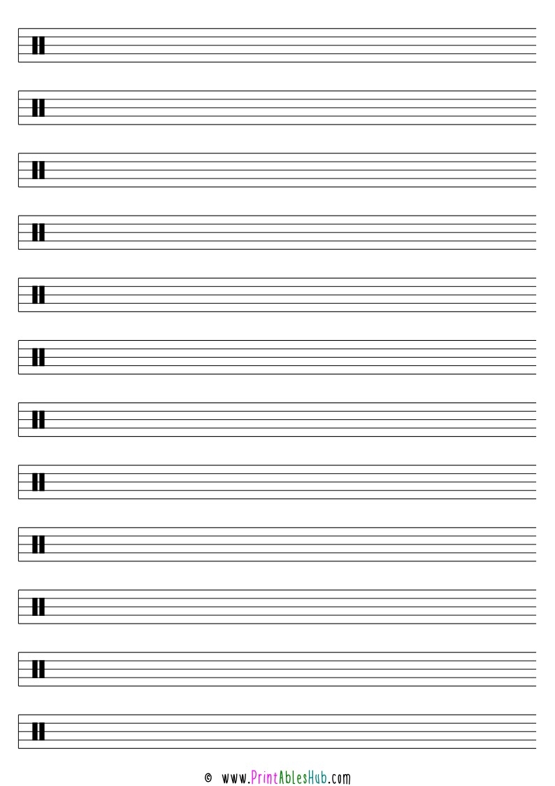 Free Printable Blank Music Sheet Templates PDF Violin Piano Drums
