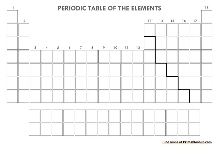 Free Printable Blank Periodic Table Templates With PDF Printables Hub