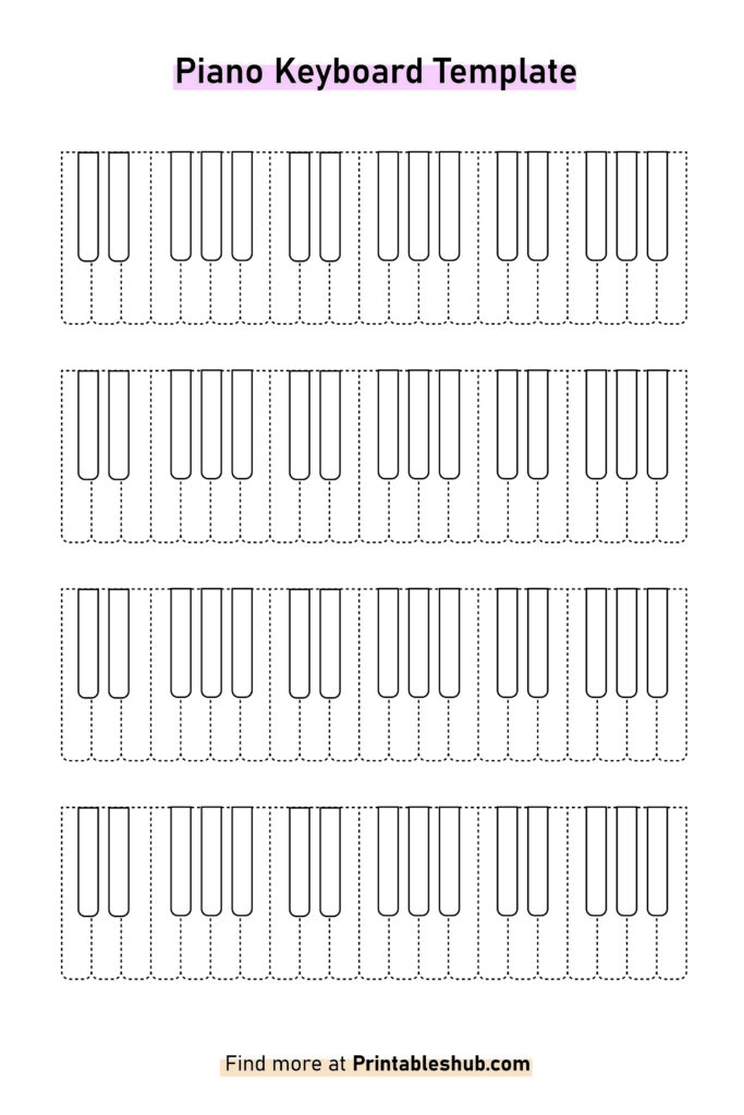 Blank Piano Keyboard Templates