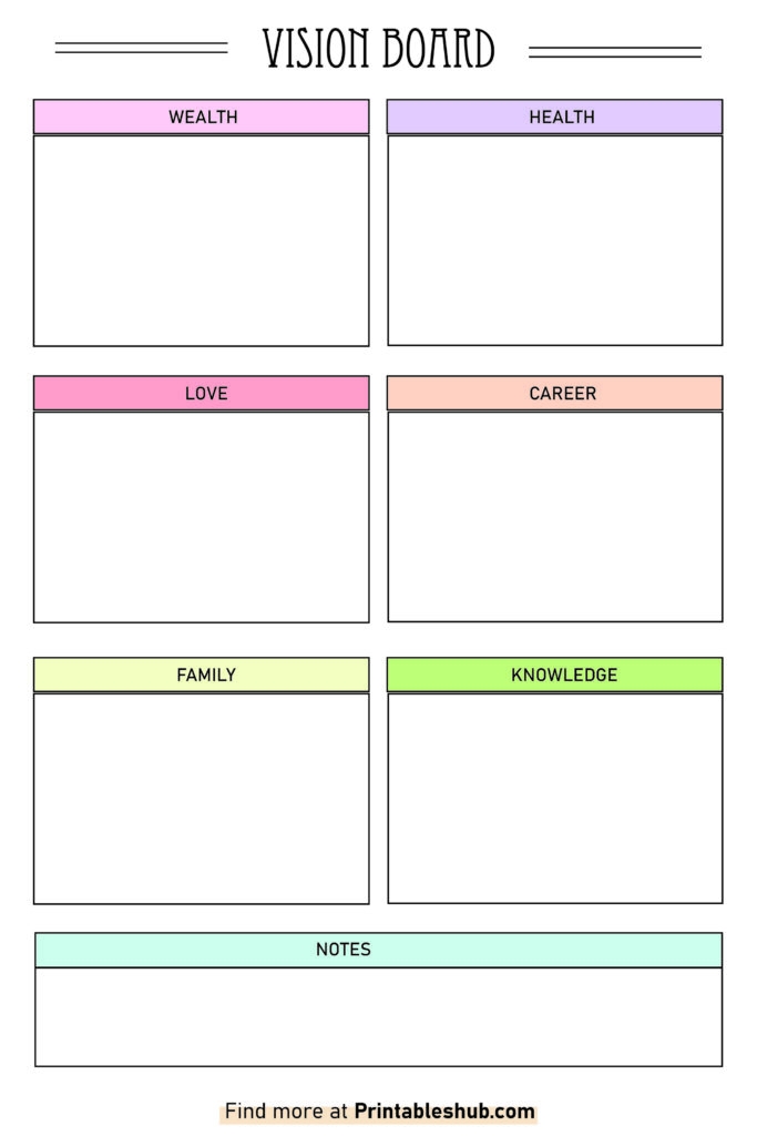 Free Printable Blank Vision Board Templates PDF Included Printables Hub