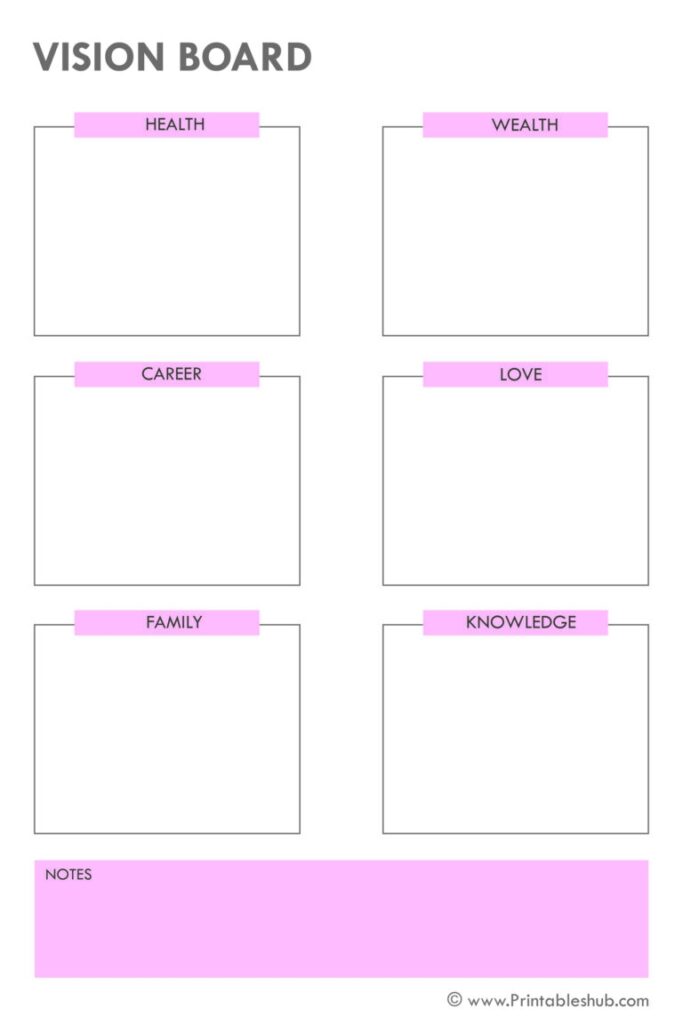 Free Printable Blank Vision Board Templates PDF Included Printables Hub