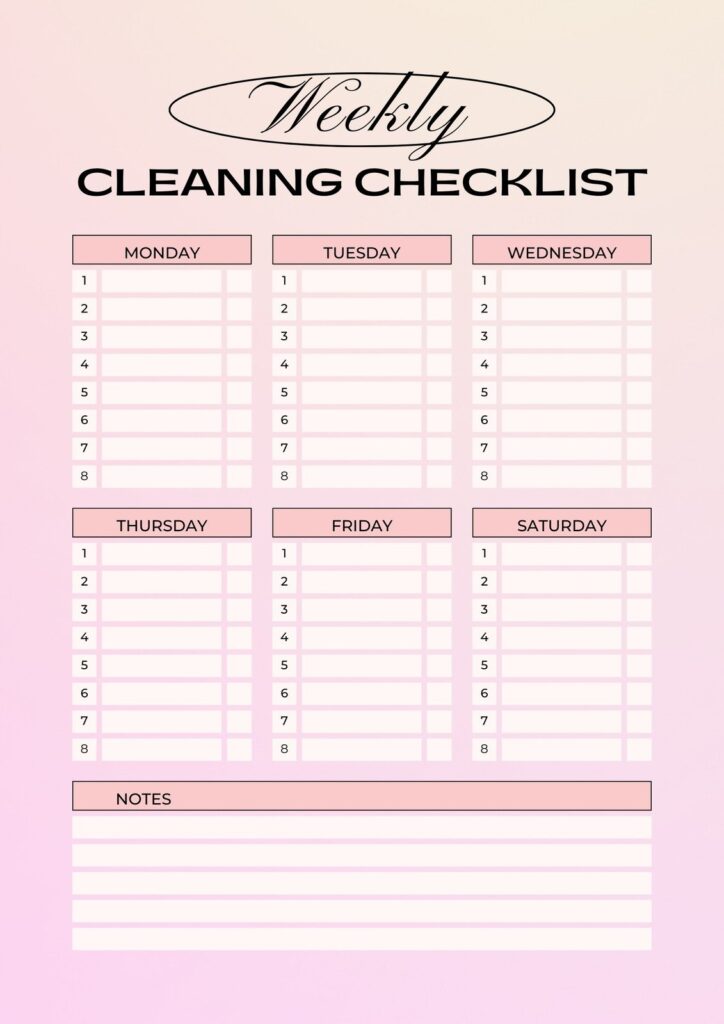 Free Printable Cleaning Checklist Templates Canva 43 OFF