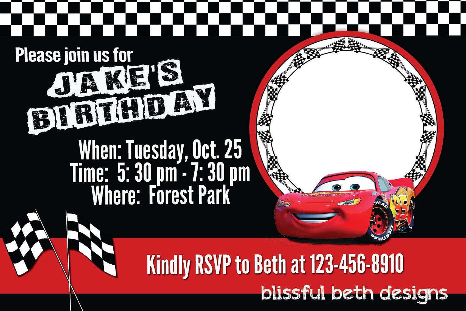Free Printable Disney Cars Birthday Party Invitations Disney Cars