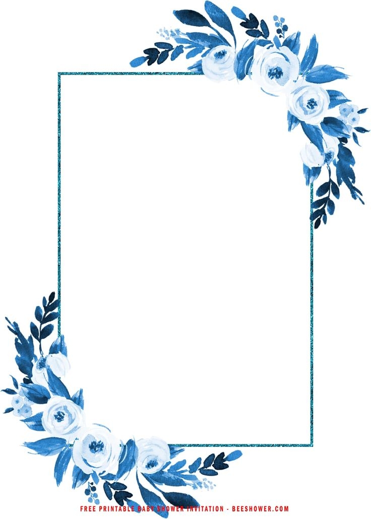  FREE Printable Dusty Blue Bridal Shower Invitation Templa
