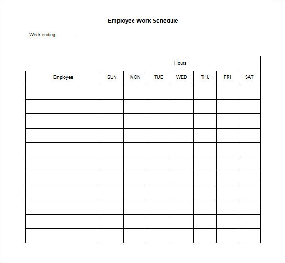 Free Printable Employee Schedule Template Summafinance