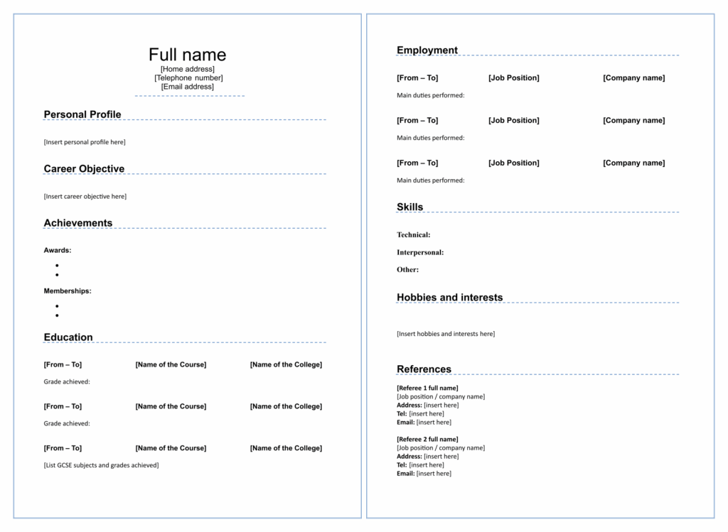 Free Printable Fill In The Blank Resume Templates Free Printable Riset