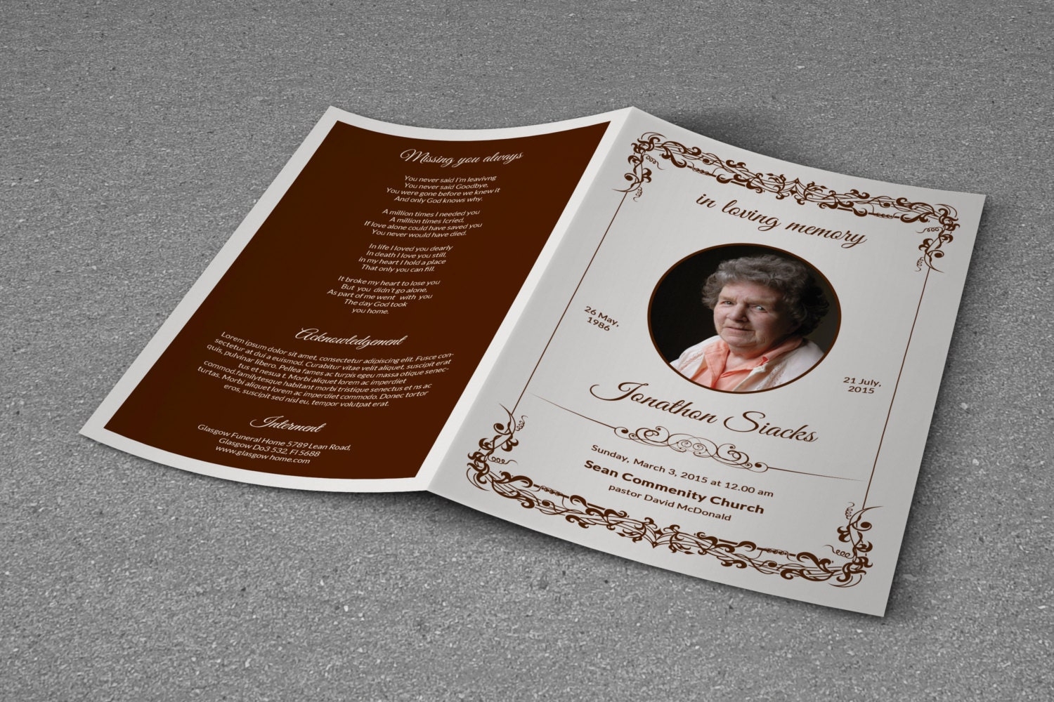 Free Printable Funeral Program Word Image To U