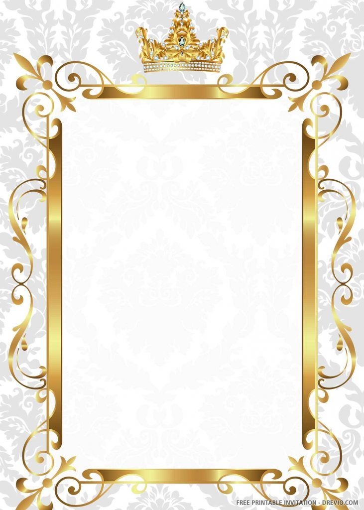 FREE PRINTABLE Gold Royal Wedding Invitation Templates Geburtstag