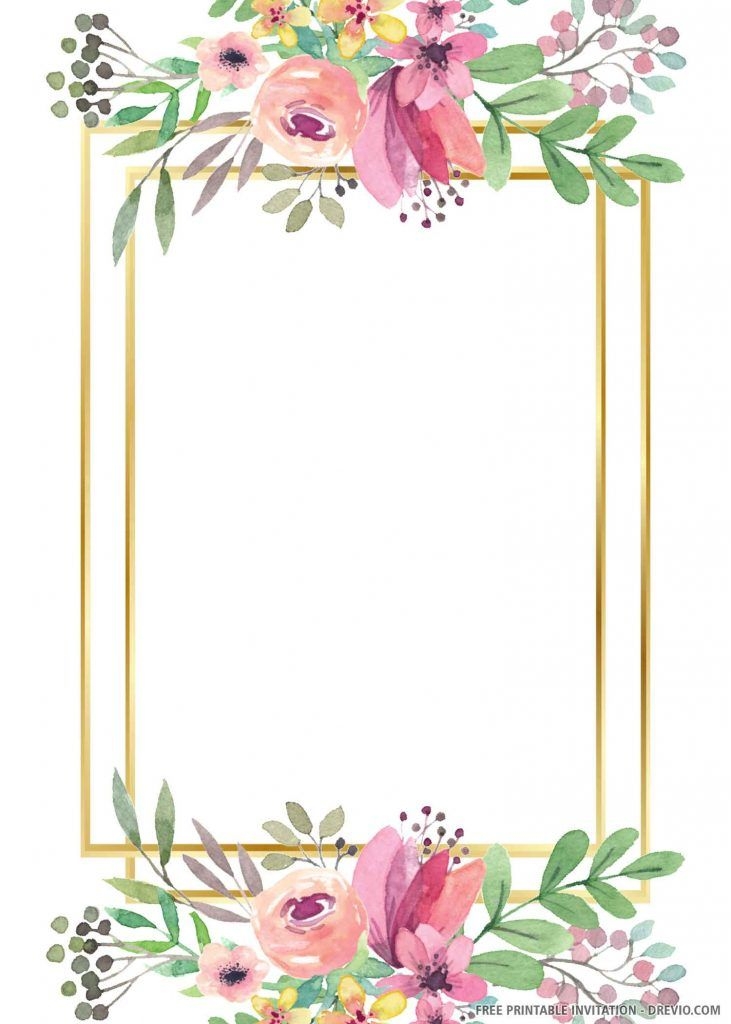  FREE PRINTABLE Gold Wedding Invitation Template Free Wedding