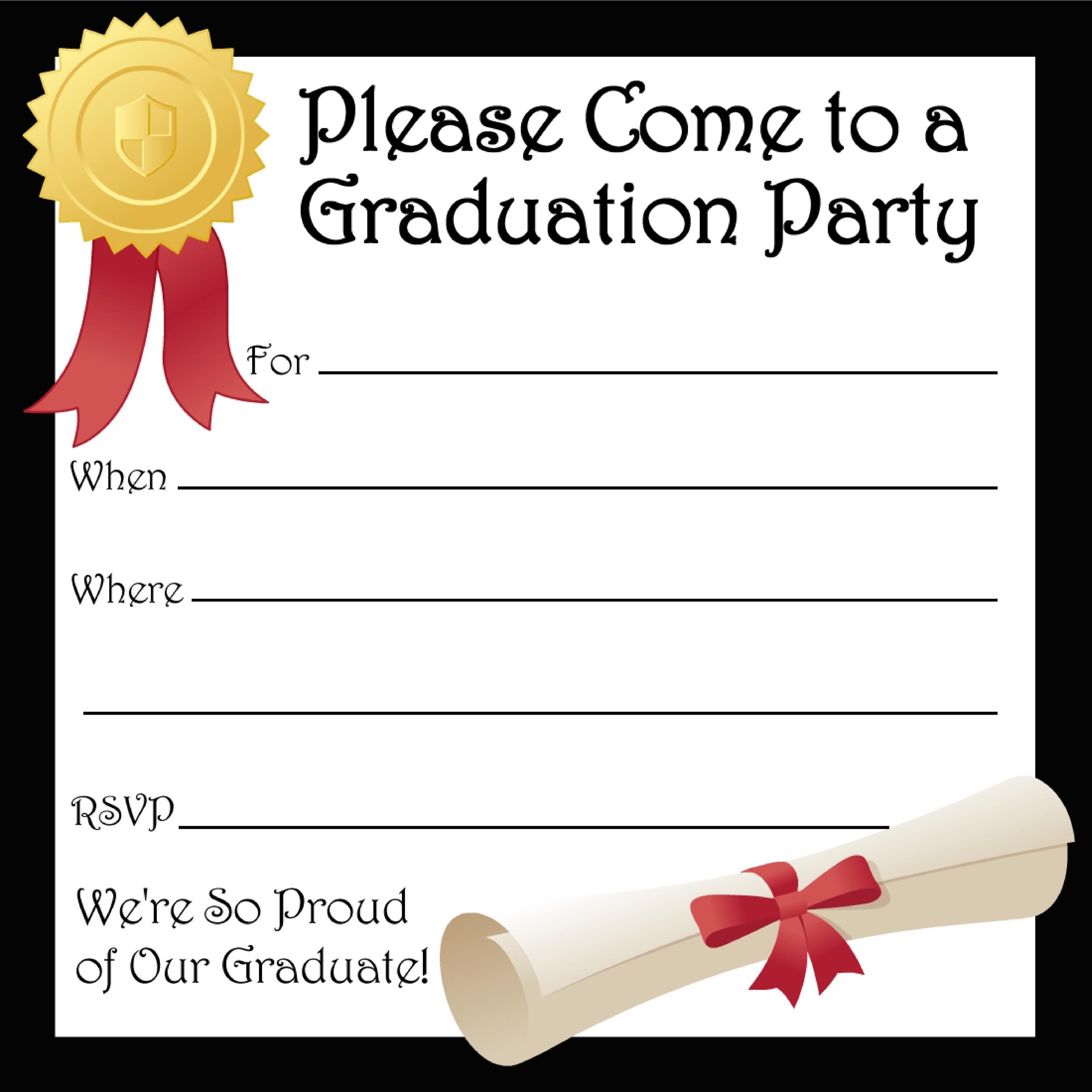 Blank Graduation Party Invitation Templates