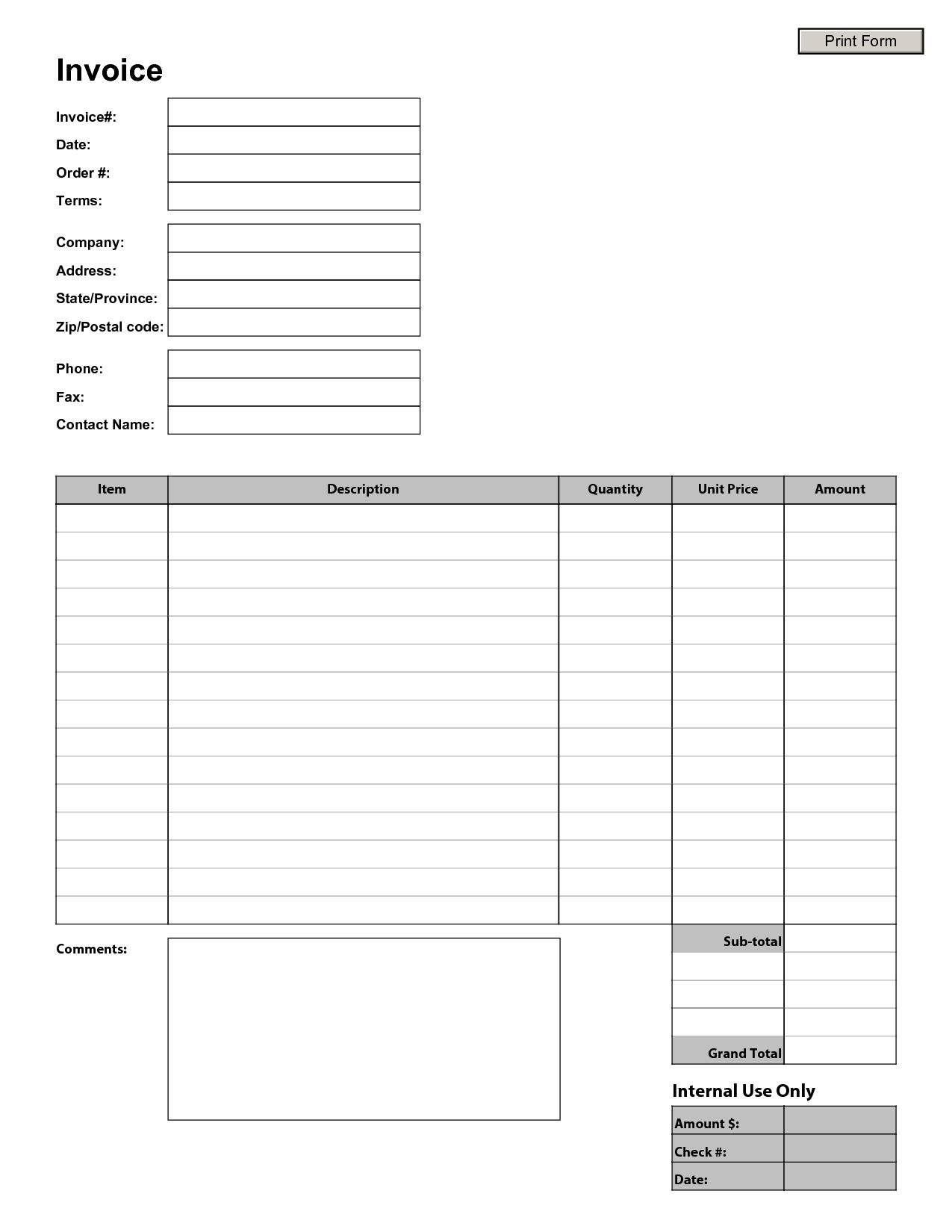Free Printable Invoice Template Invoice Template Free 2016 Invoice