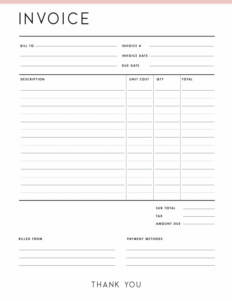 Free Printable Invoice Templates Excel Word PDF Blank 53 OFF