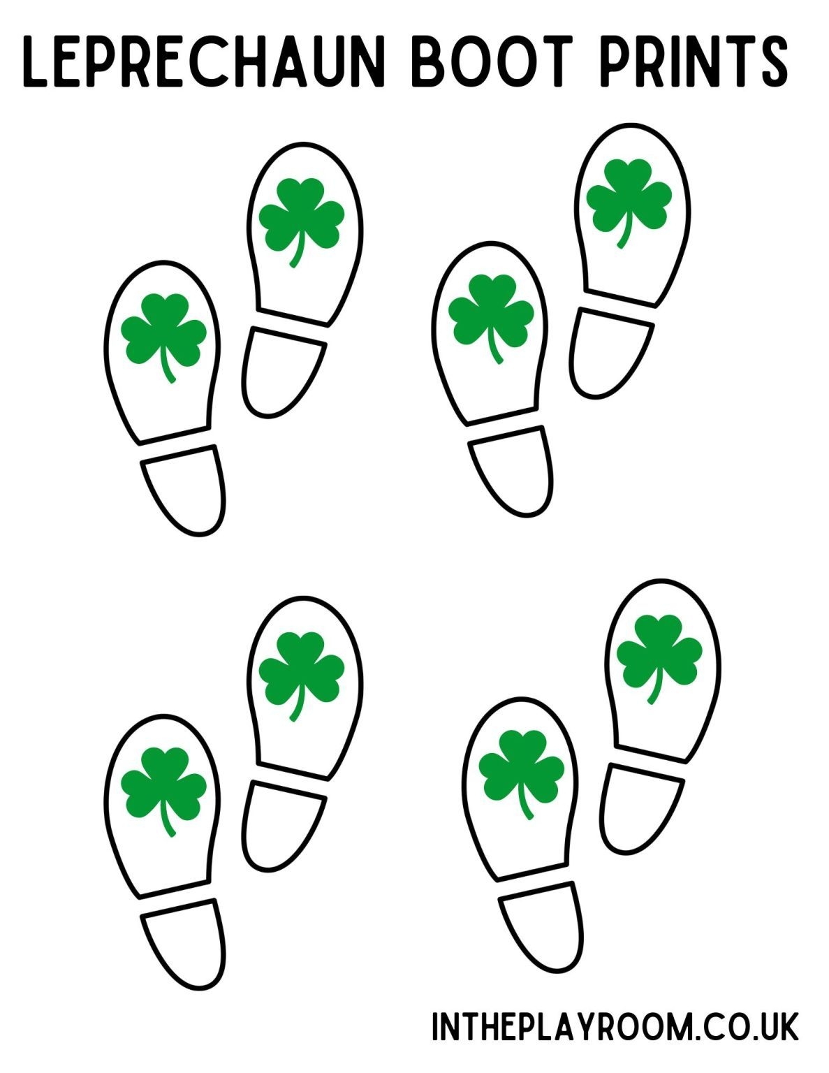 Free Printable Leprechaun Footprints And Bootprints Leprechaun