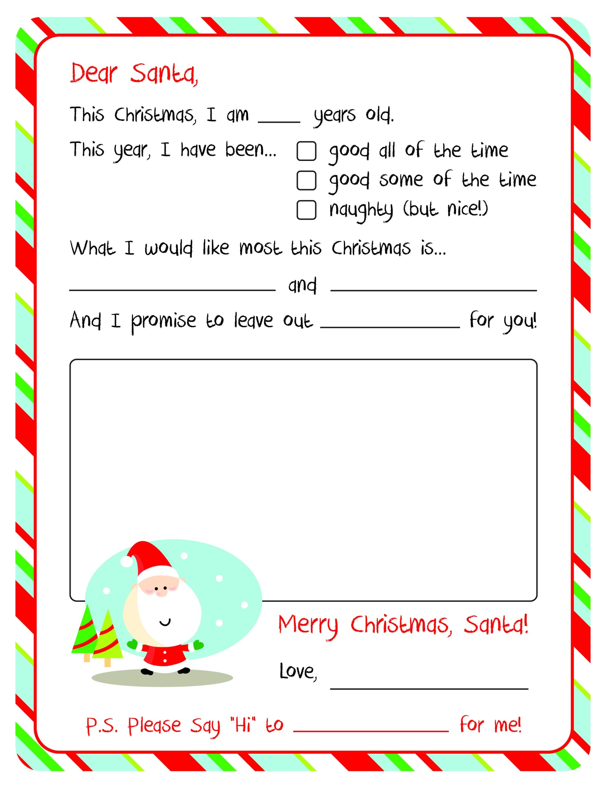 Blank Santa Letter Templates