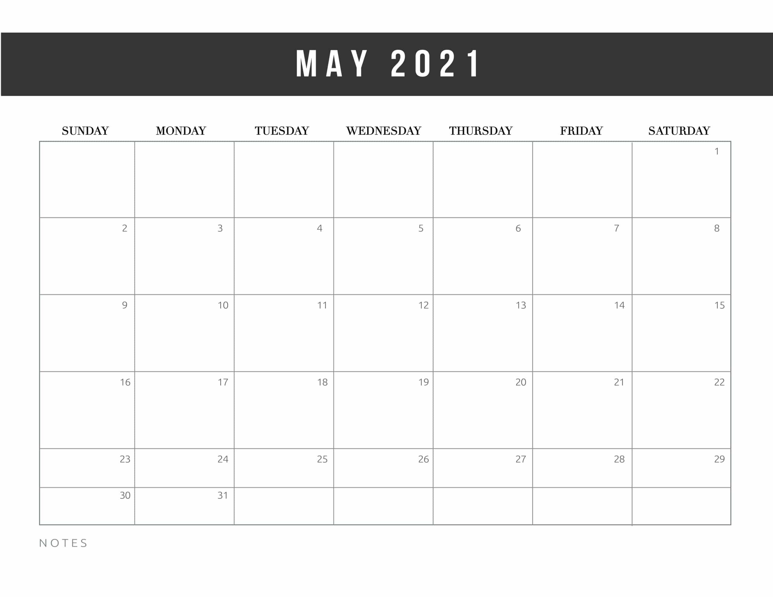Blank Printable Calendar Templates