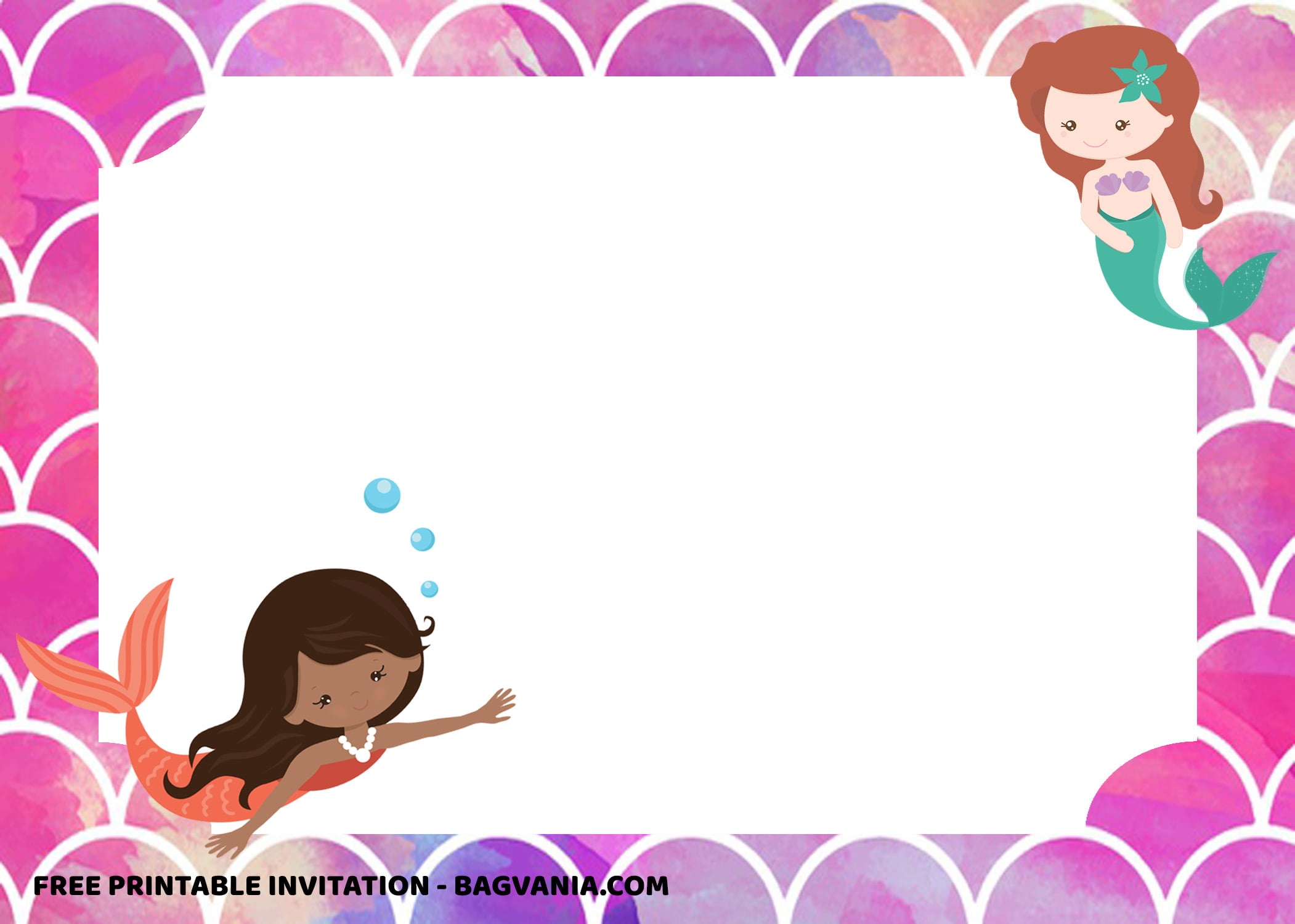  FREE Printable Mermaid Baby Shower Invitation Templates FREE