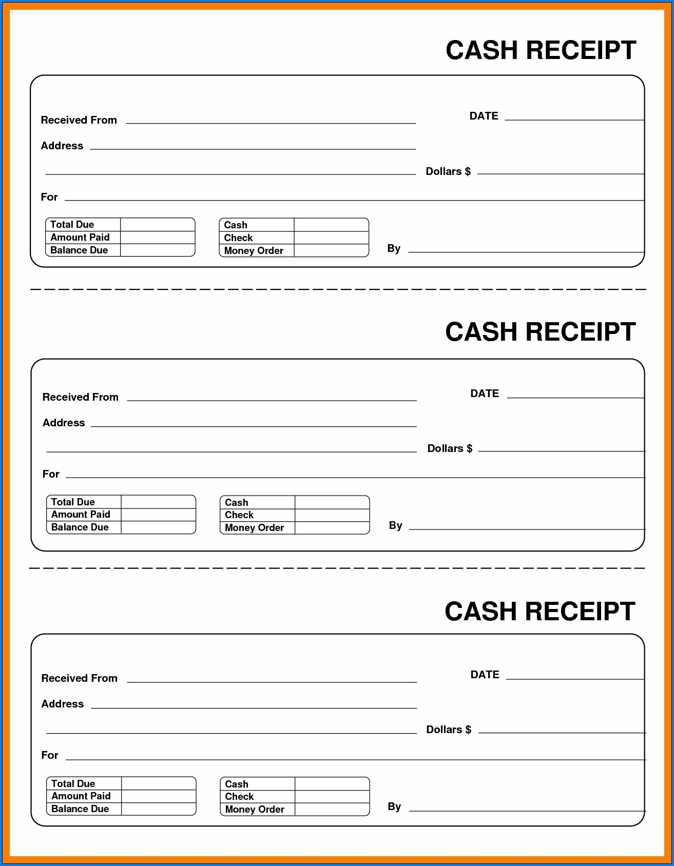 Free Printable Money Reciept Form Printable Forms Free Online
