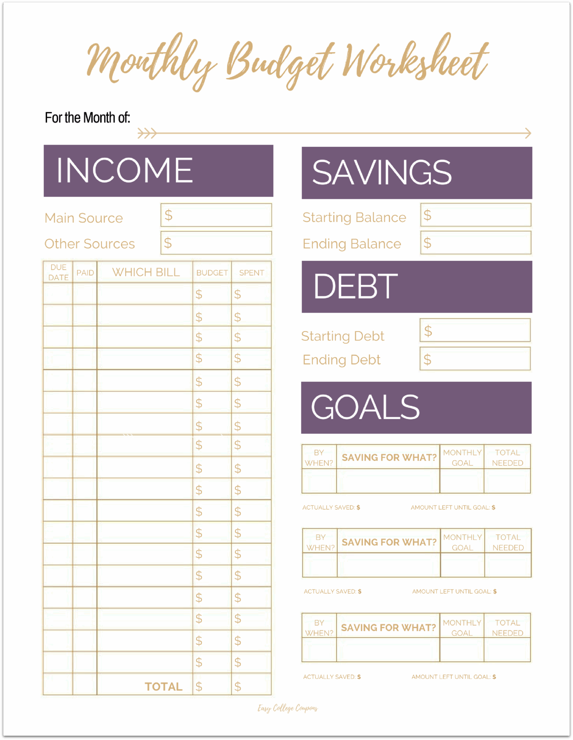Free Printable Monthly Expenses Free Templates Printable