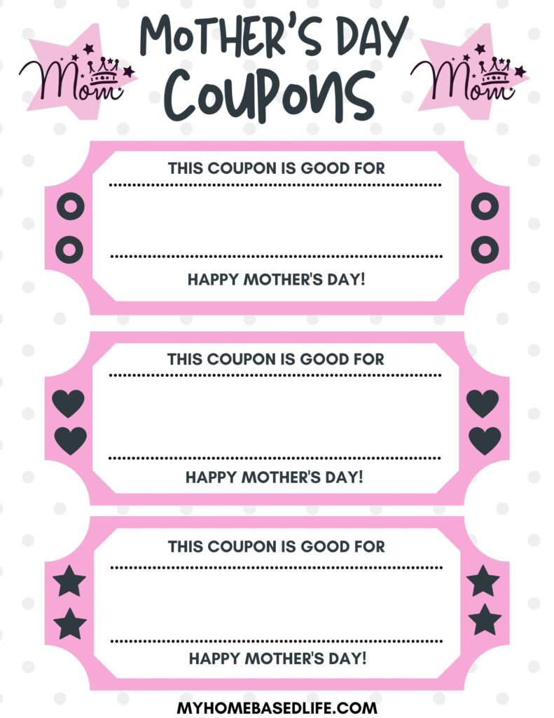 Free Printable Mother S Day Coupons Mother S Day Coupons Coupon